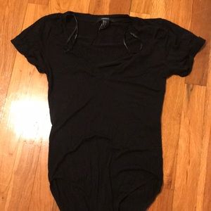 Black short sleeve body suit